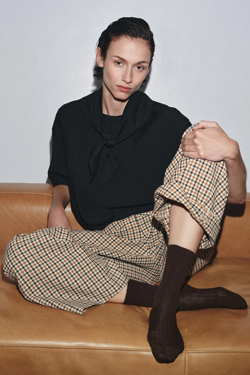 WOOL BLEND RIB SOCKS