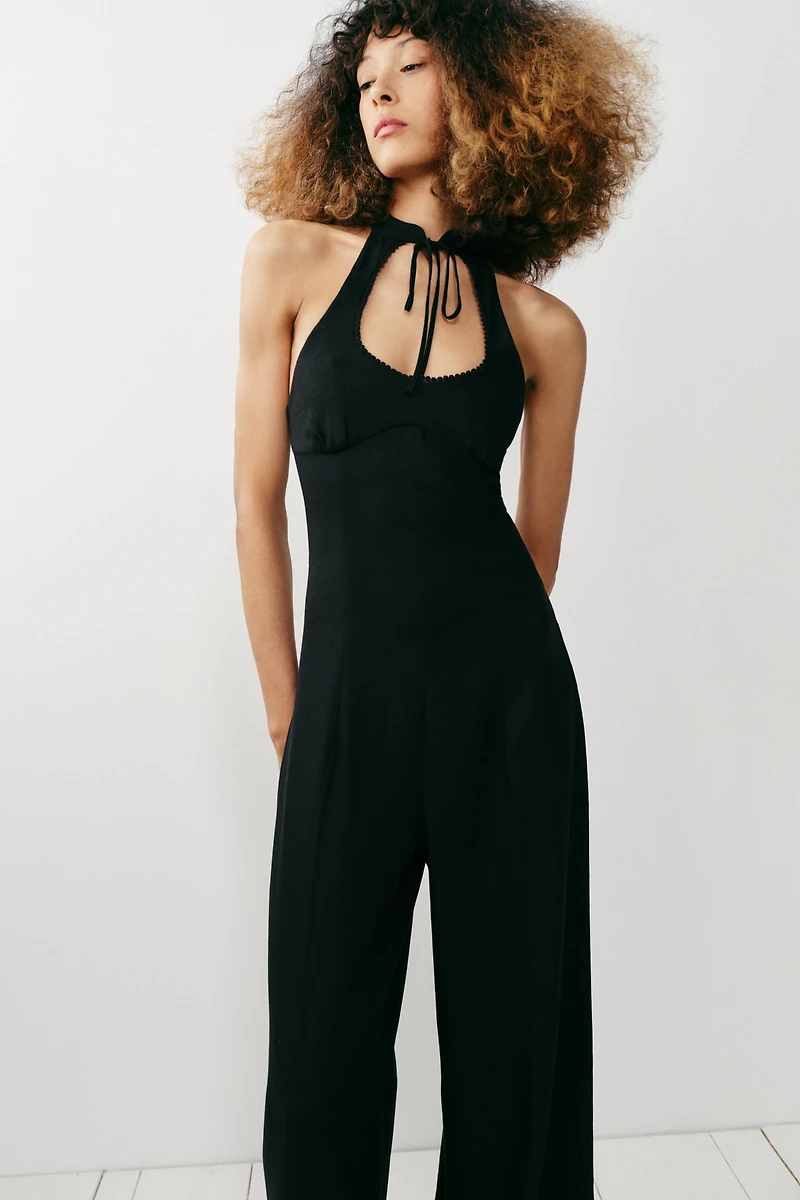 COMBINAISON HALTER LARGE AVEC LIN