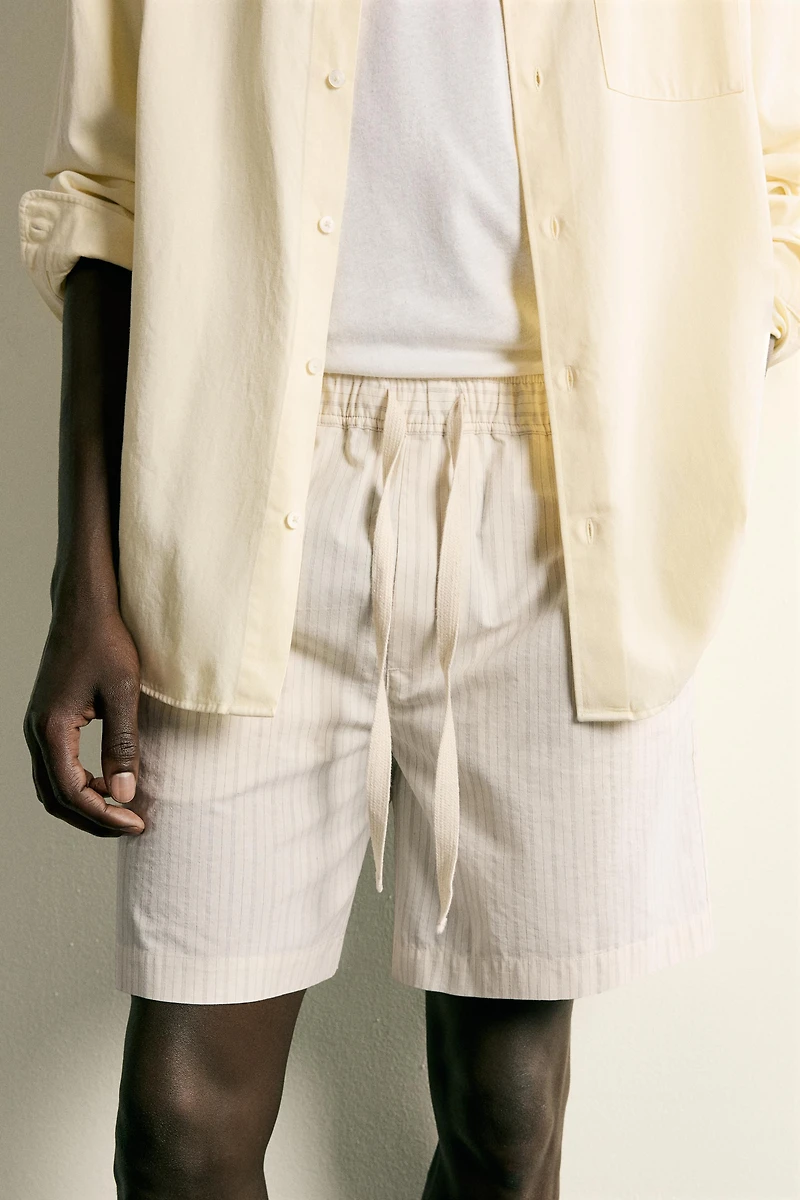 STRIPED RELAXED FIT SHORTS