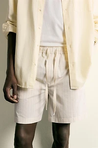 STRIPED RELAXED FIT SHORTS