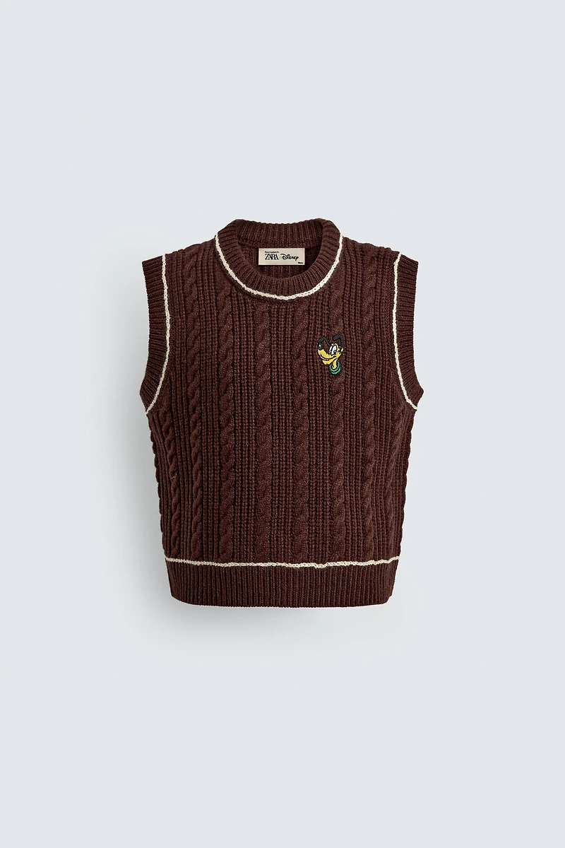 PLUTO PATCH KNIT VEST HARRY LAMBERT FOR ZARA X DISNEY