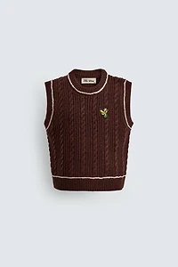 PLUTO PATCH KNIT VEST HARRY LAMBERT FOR ZARA X DISNEY