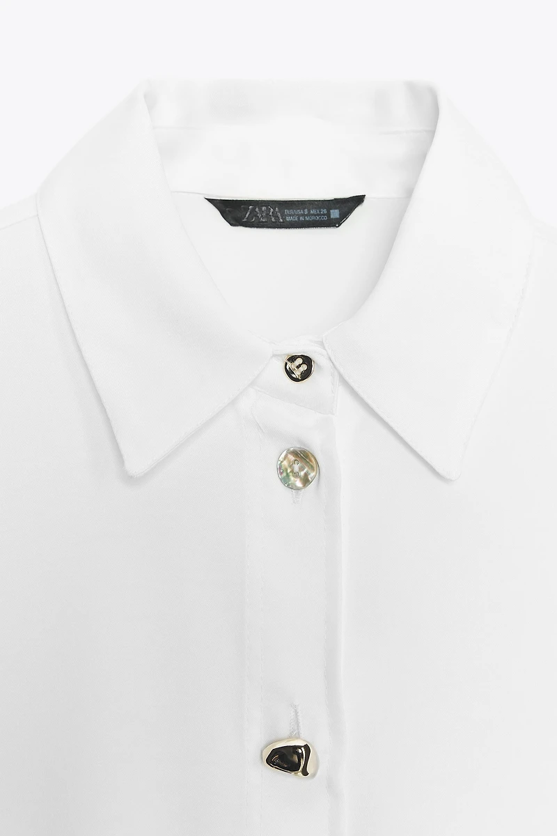 SATIN EFFECT SHIRT WITH MATCHING BUTTONS