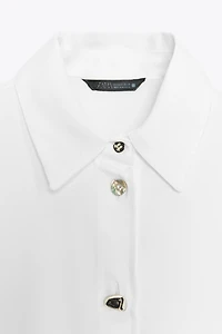 SATIN EFFECT SHIRT WITH MATCHING BUTTONS