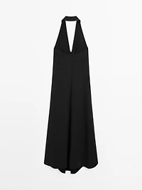 Halter midi dress with low-cut back