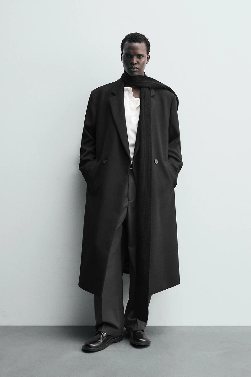 RELAXED FIT DOUBLE BREASTED COAT