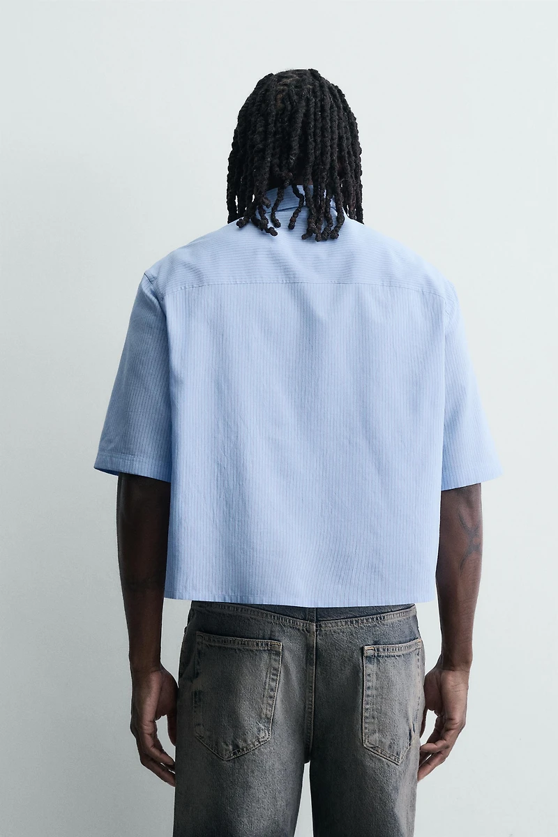 CHEMISE COURTE AJUSTÉE À CARREAUX