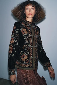 ZW COLLECTION EMBROIDERED VELVET JACKET