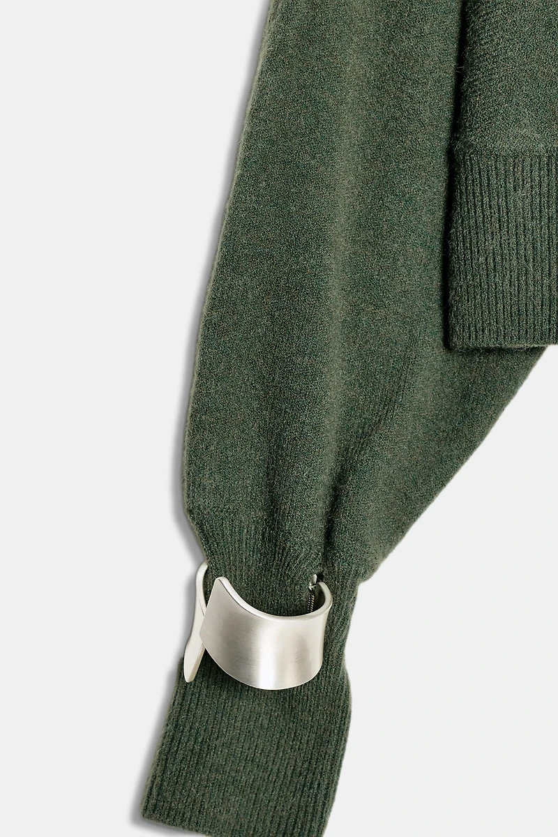 ASYMMETRIC KNIT JUMPER WITH CUFF BRACELET
