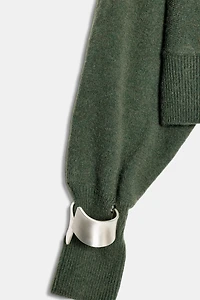 ASYMMETRIC KNIT JUMPER WITH CUFF BRACELET