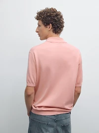 Knit V-neck polo shirt