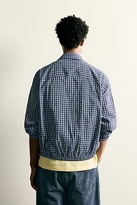 TEXTURED PLAID OVERSHIRT