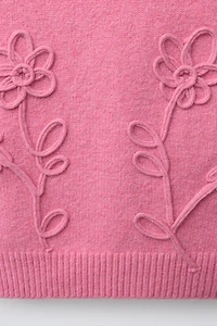 GILET EN MAILLE À FLEURS