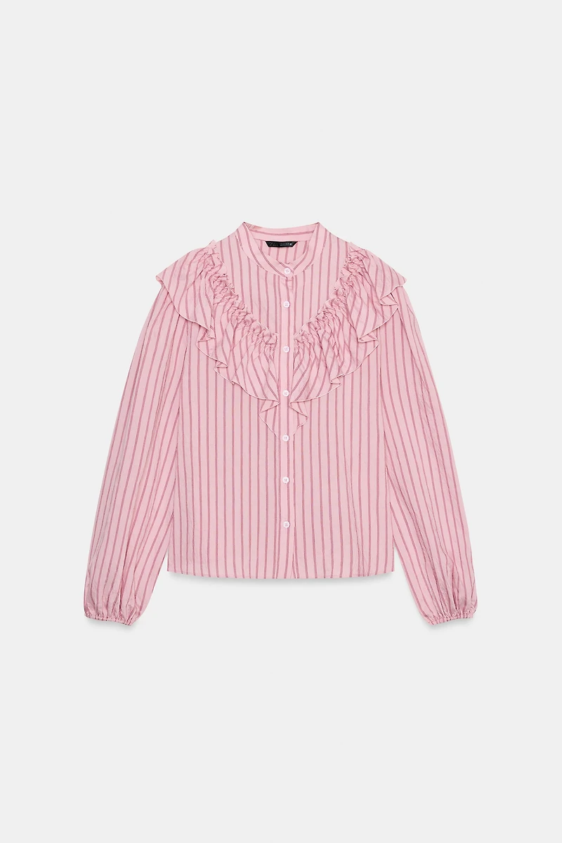 RUFFLED STRIPED SHIRT