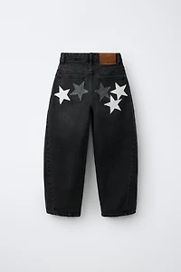 Star Patch Barrel Jeans