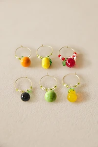 SET OF FRUIT GLASS CHARMS (SET OF 6)