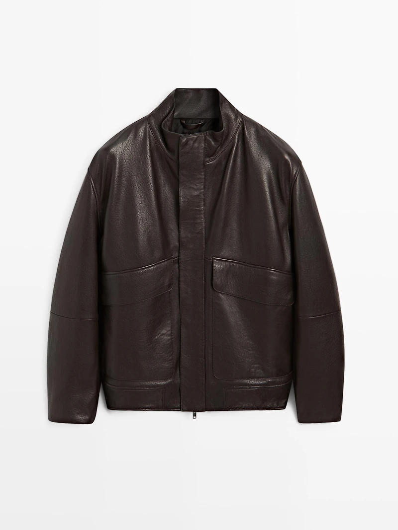 Nappa leather jacket with pockets