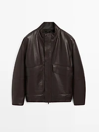 Nappa leather jacket with pockets