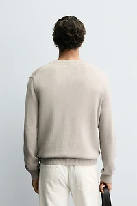 WASHED EFFECT TEXTURED SWEATER