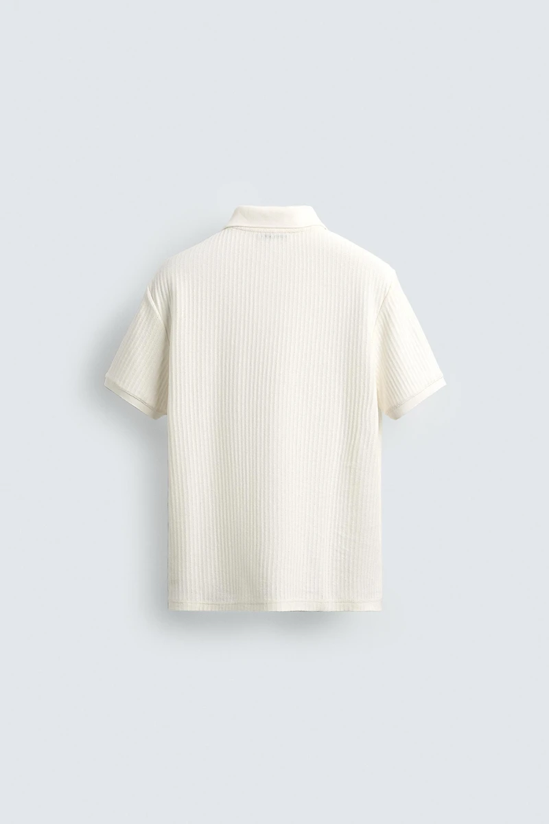 REGULAR FIT RIBBED POLO SHIRT