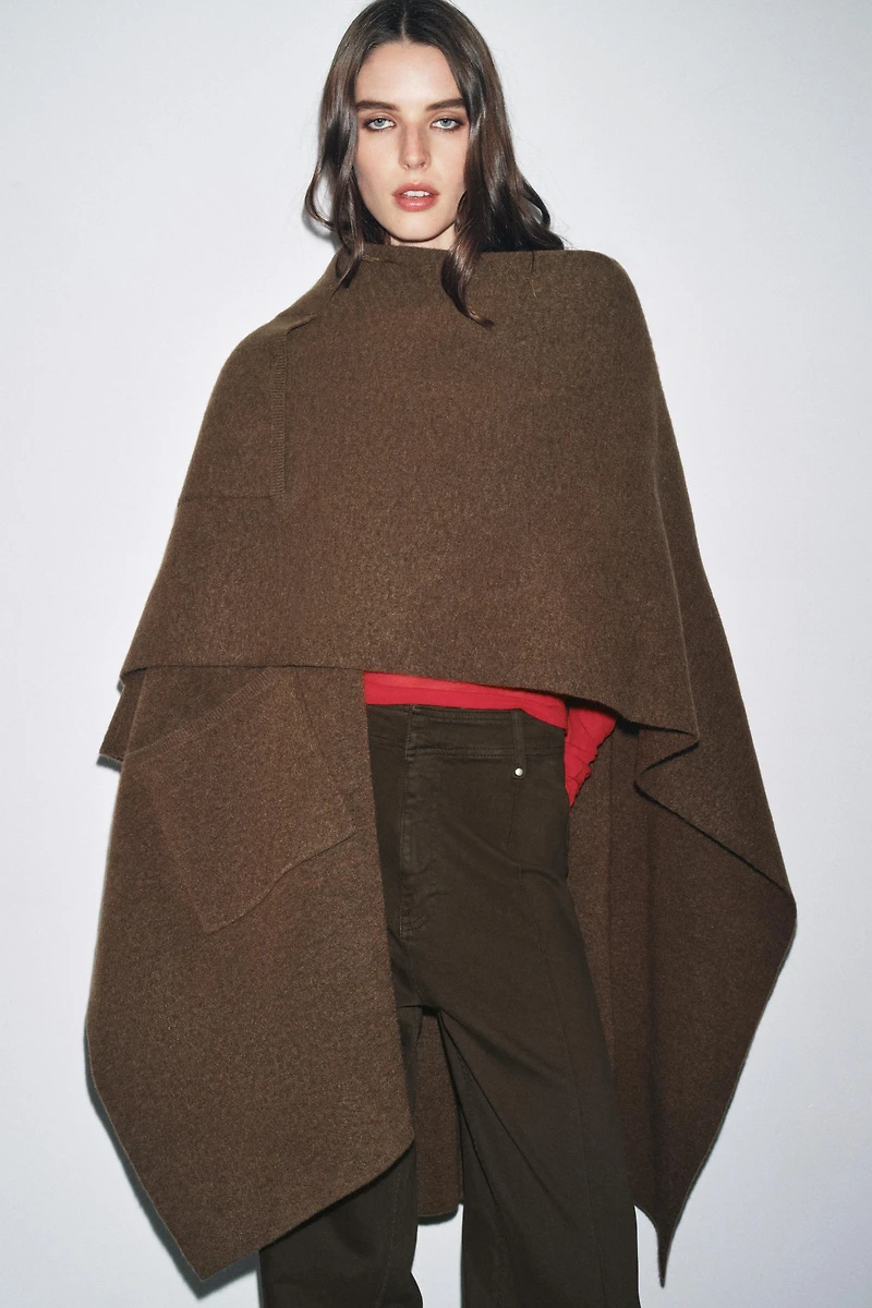 LONG KNIT CAPE