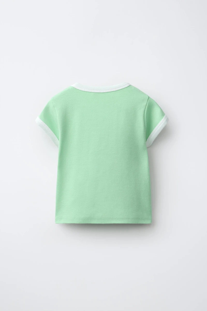 CONTRAST NUMBER PRINT T-SHIRT