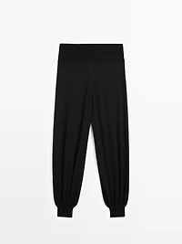 Pantalon bouffant laine en maille