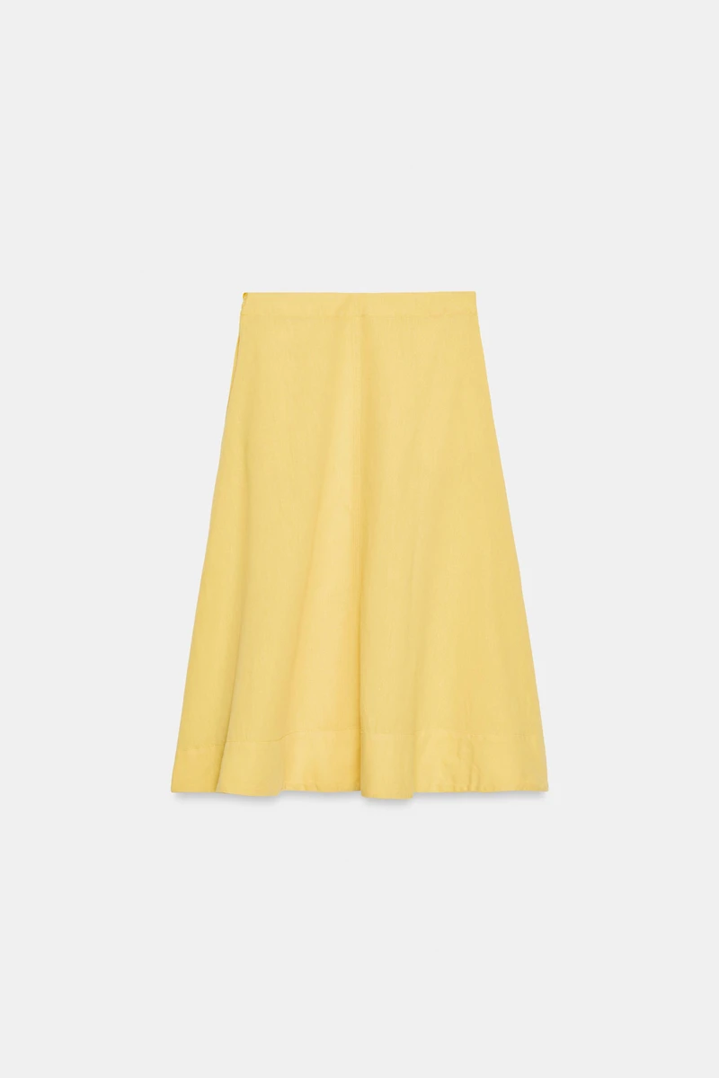 ZW COLLECTION LINEN BLEND MIDI SKIRT
