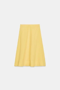 ZW COLLECTION LINEN BLEND MIDI SKIRT