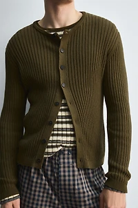RIB KNIT CARDIGAN