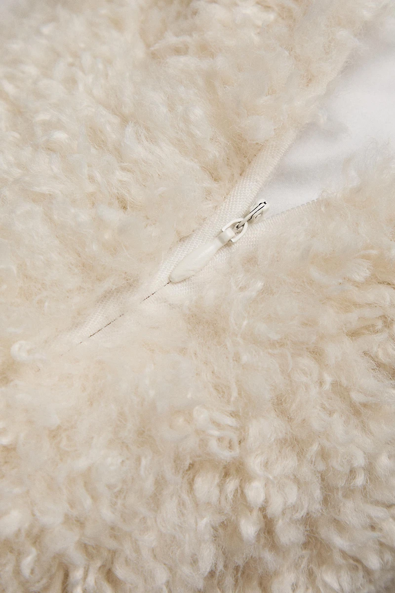 FAUX FUR THROW PILLOW COVER
