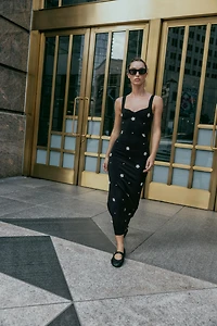 ROBE MIDI STRETCH FLEURS
