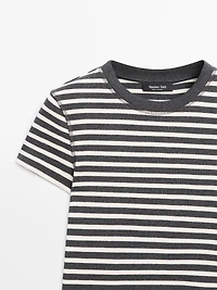 T-shirt manches courtes coton à rayures