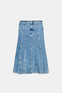 Z1975 SEAMED DENIM MIDI SKIRT