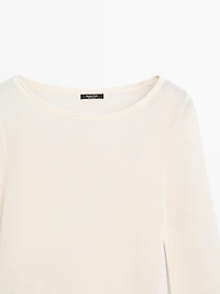 Double-layer knit dress with long sleeves