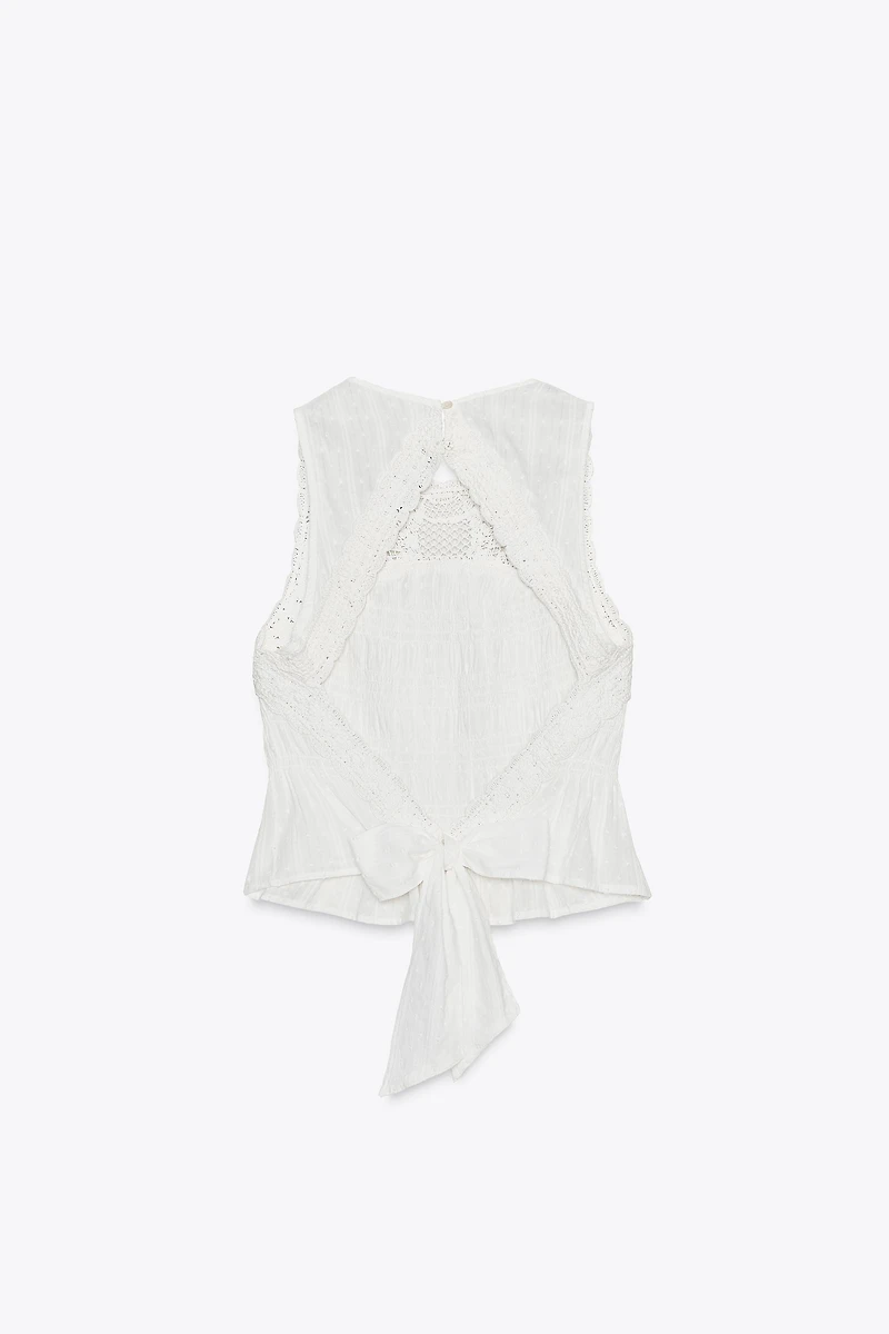 OPEN BACK CROCHET COMBINATION TOP