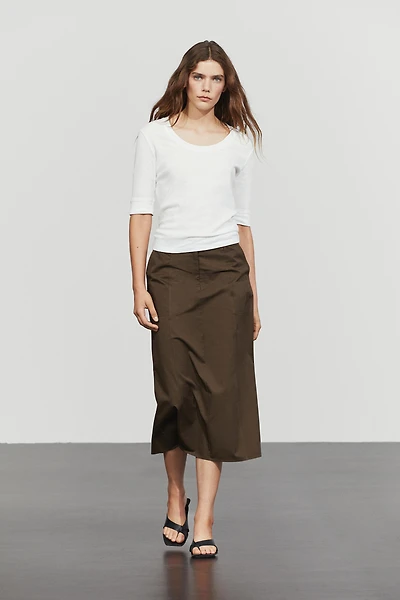 100% cotton midi skirt