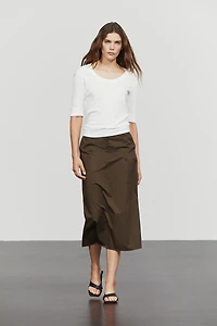100% cotton midi skirt