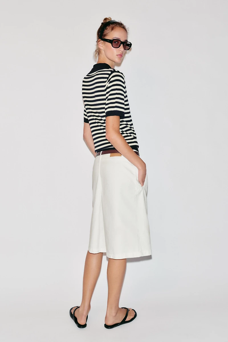 STRIPED SHORT SLEEVE KNIT POLO