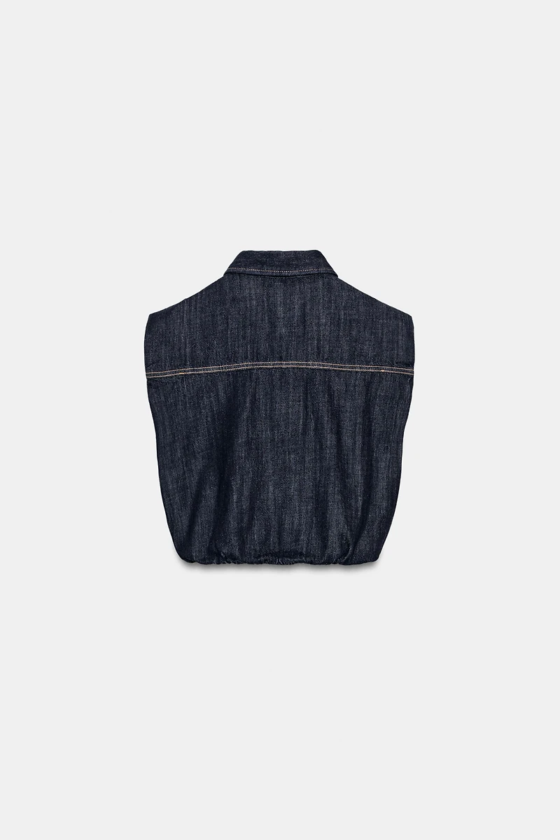 GILET Z1975 EN JEAN EFFET BALLON