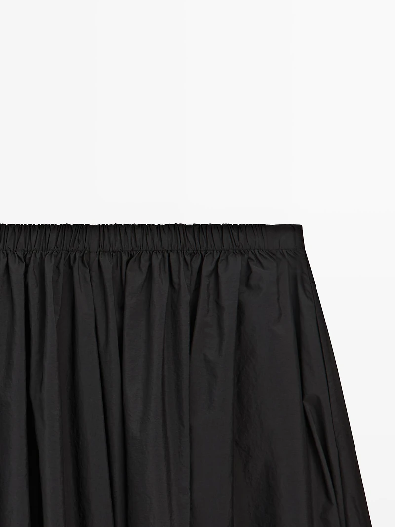 Technical fabric midi skirt