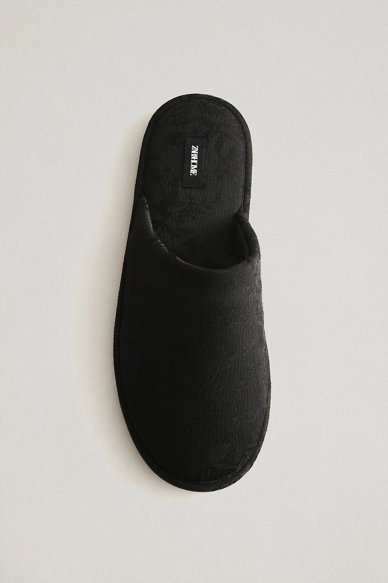 JACQUARD MULE SLIPPERS