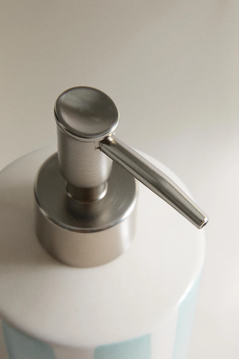 DISTRIBUTEUR SAVON CÉRAMIQUE RAYURES