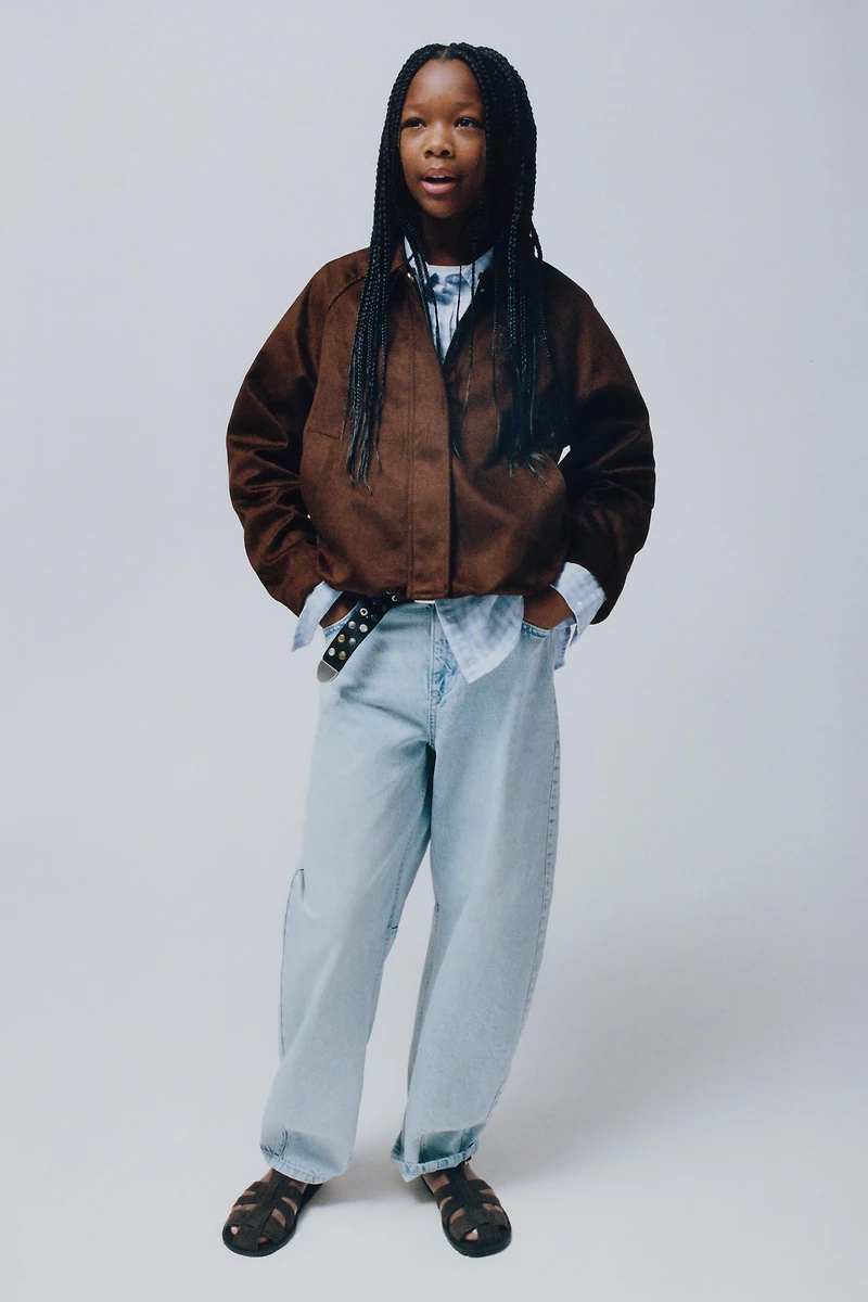 FAUX SUEDE BOMBER JACKET