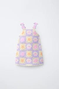 CROCHET KNIT DRESS WITH SEA MOTIFS