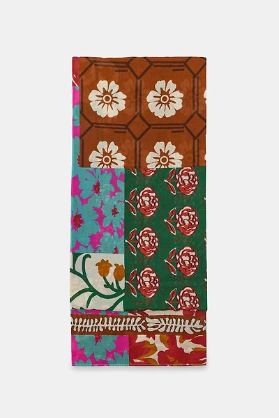 TILE PRINT COTTON SCARF
