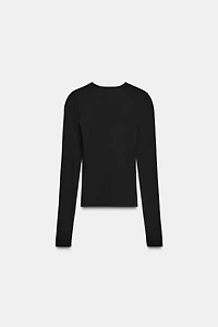 LONG SLEEVE RIBBED TOP