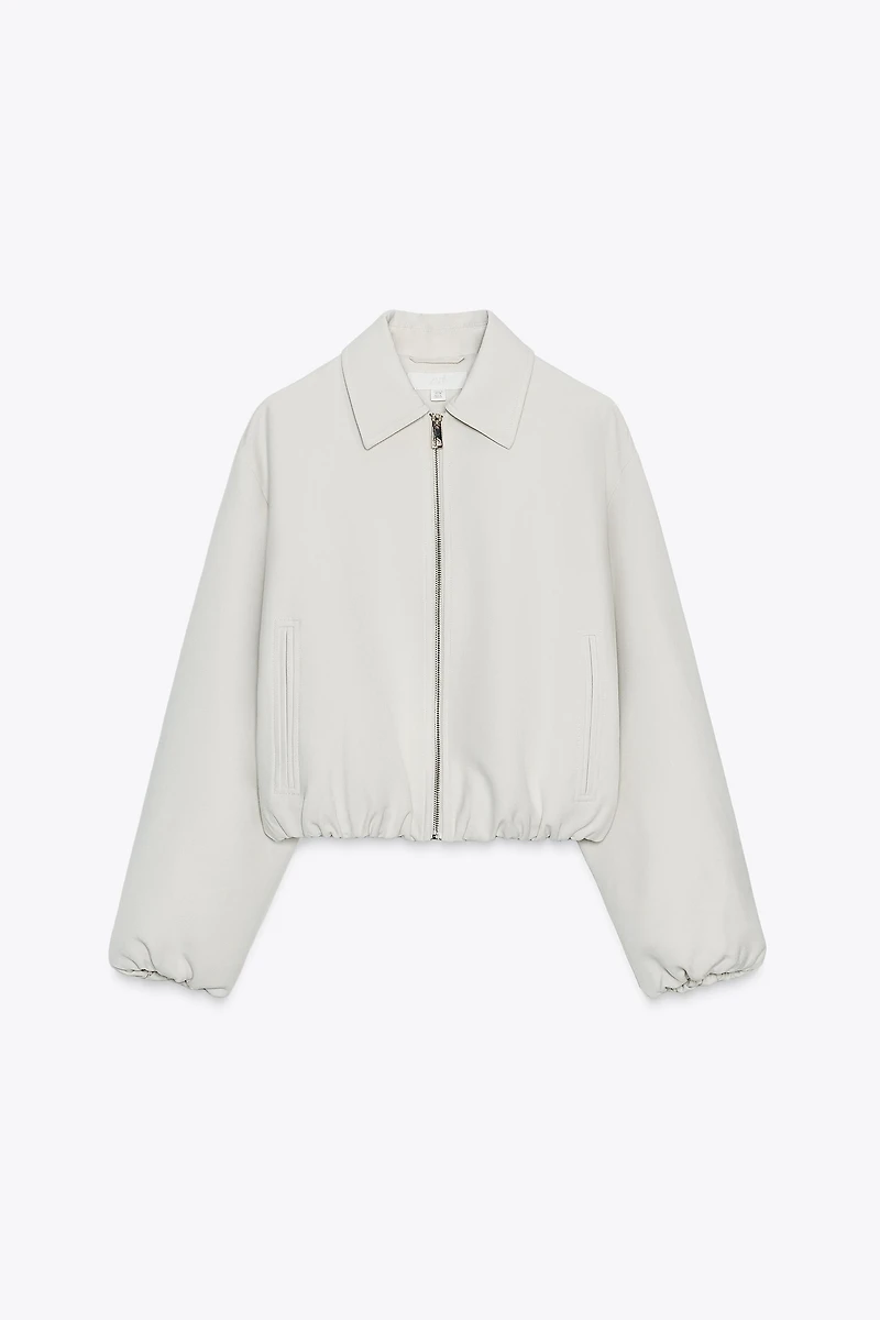 ZIP-UP GATHERED JACKET
