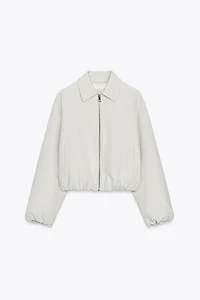 ZIP-UP GATHERED JACKET