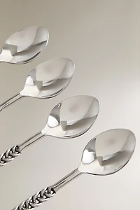 PACK OF DESSERT SPOONS WITH BRAIDED METAL HANDLES (PACK OF 4)